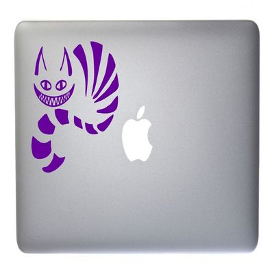 Cheshire Cat Vinyl Decal for Laptop or Other Device 5 Inch (Purple)
