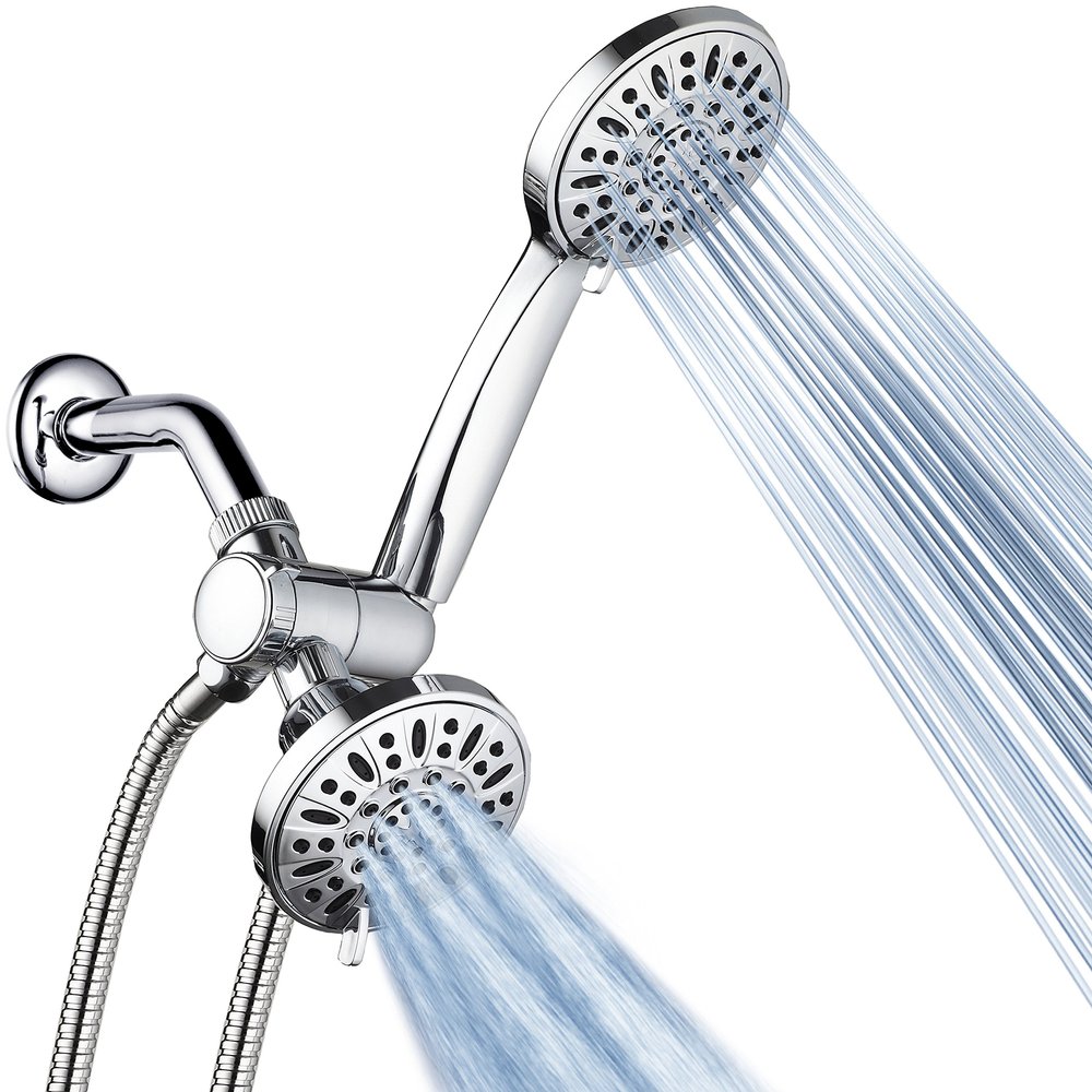 AquaDance Total Chrome Premium High Pressure 48-setting 3-Way Combo for The Best of Both Worlds  Enjoy Luxurious 6-setting Rain Shower Head and 6-Setting Hand Held Shower Separately or Together