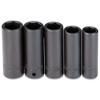 1/2" Drive 5 Piece Deep Metric Impact Socket Set - 6 Point view 1