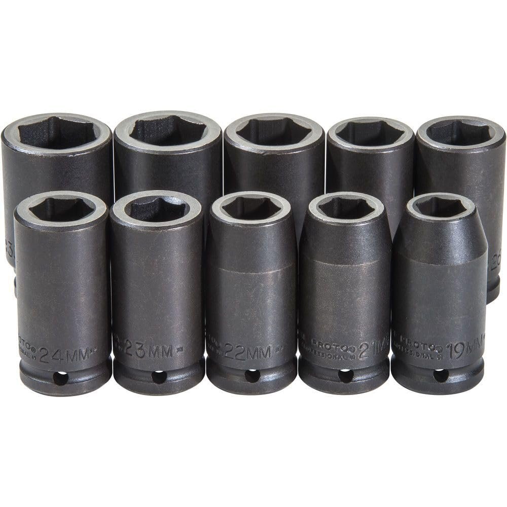 3/4" Drive 10 Piece Impact Socket Set - 6 Point
