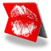 Big Kiss Lips White on Red - Decal Style Vinyl Skin fits Microsoft Surface Pro 4 (Surface NOT Included) view 1