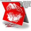 Big Kiss Lips White on Red - Decal Style Vinyl Skin fits Microsoft Surface Pro 4 (Surface NOT Included) view 2