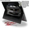 2010 Chevy Camaro Cyber Gray - White Stripes on Black - Decal Style Vinyl Skin fits Microsoft Surface Pro 4 (Surface NOT Included) view 2