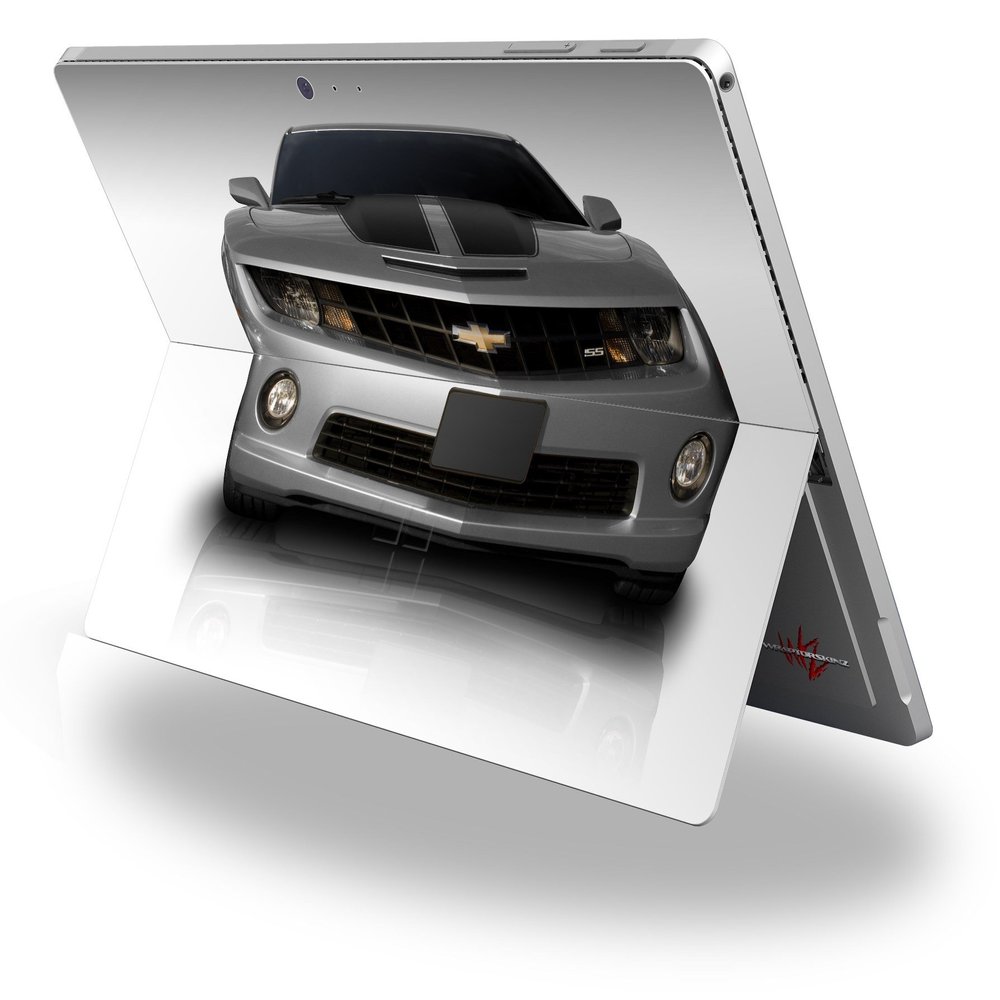2010 Chevy Camaro Silver - Black Stripes - Decal Style Vinyl Skin fits Microsoft Surface Pro 4 (Surface NOT Included)