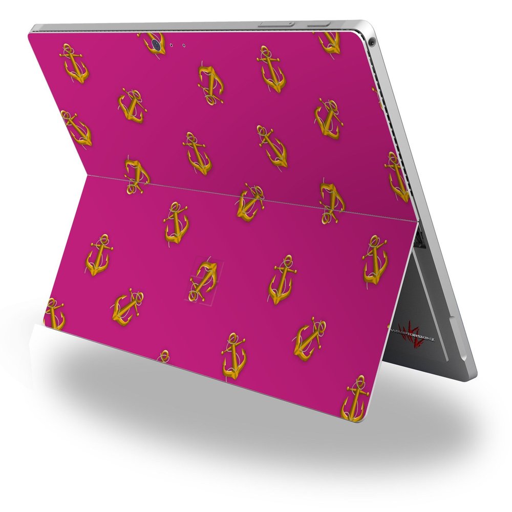 Anchors Away Fuschia Hot Pink - Decal Style Vinyl Skin fits Microsoft Surface Pro 4 (Surface NOT Included)