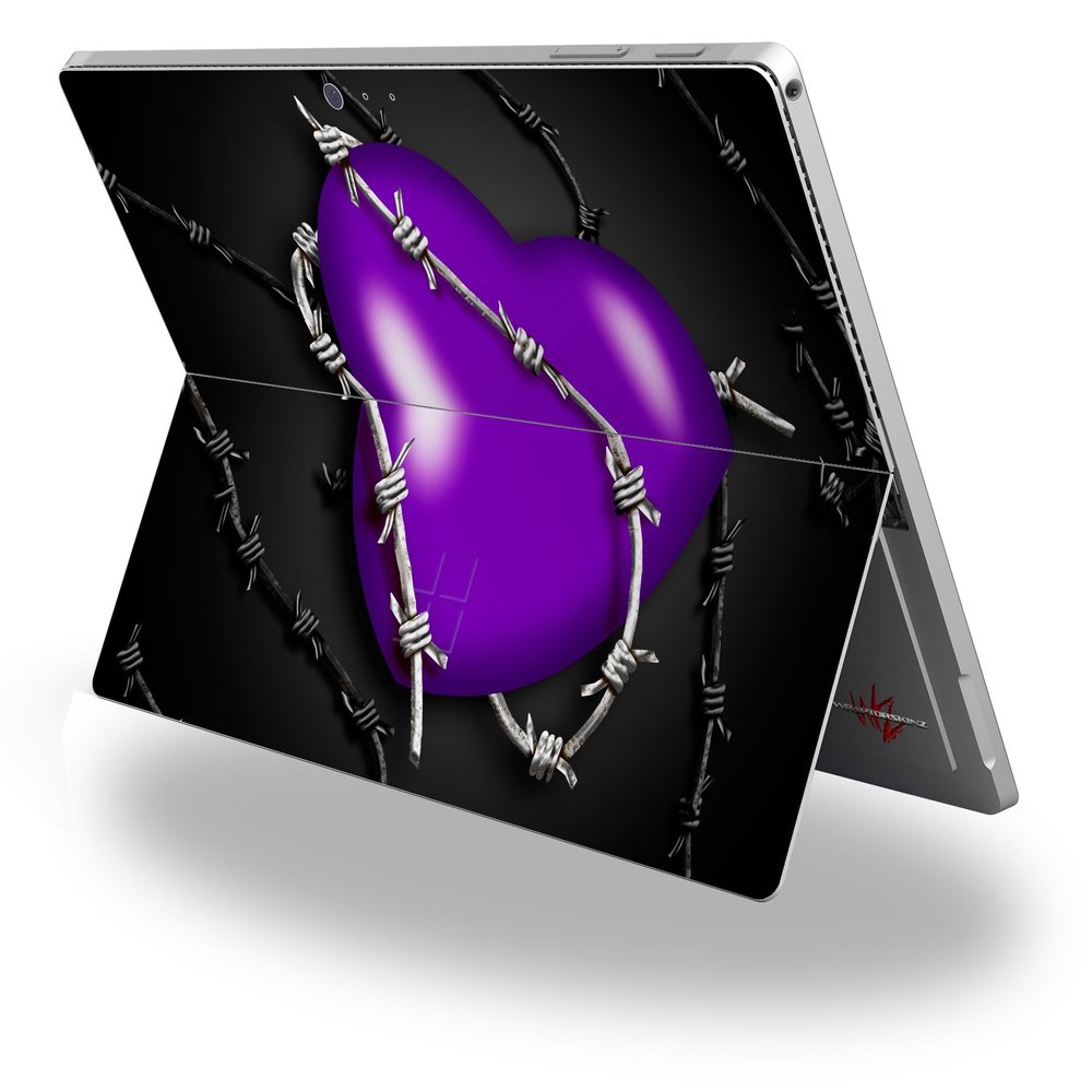 Barbwire Heart Purple - Decal Style Vinyl Skin fits Microsoft Surface Pro 4 (Surface NOT Included)