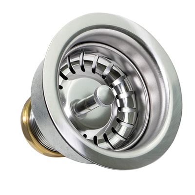 Highcraft 9754 Kitchen Sink (3-1/2 Inch) Stainless Steel Drain Assembly With Strainer Basket and Snaplock Stopper Long Extended Shank (3-3/4 Inch)