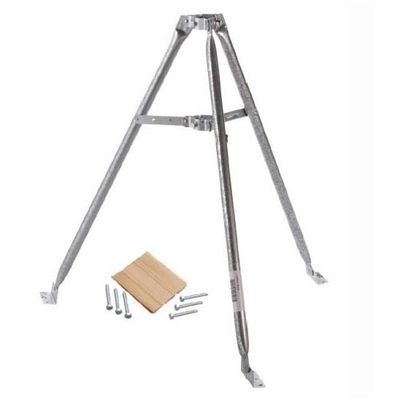 3' FT Galvanized Heavy Duty Steel Off-Air Signal DBS DSS Dish Mast Pipe Rooftop Support Bracket with Pitch Pads and Bolts