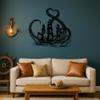 Large Vinyl Wall Decal Kraken Octopus Tentacles Pirate Ship Nautical Room Decor Bathroom Ocean Adventure Themed Kids Teen Room Stickers (ig3640) Orange view 2