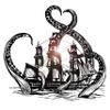 Large Vinyl Wall Decal Kraken Octopus Tentacles Pirate Ship Nautical Room Decor Bathroom Ocean Adventure Themed Kids Teen Room Stickers (ig3640) Ice Blue view 1