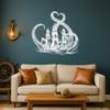 Large Vinyl Wall Decal Kraken Octopus Tentacles Pirate Ship Nautical Room Decor Bathroom Ocean Adventure Themed Kids Teen Room Stickers (ig3640) Ice Blue view 3