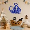 Large Vinyl Wall Decal Kraken Octopus Tentacles Pirate Ship Nautical Room Decor Bathroom Ocean Adventure Themed Kids Teen Room Stickers (ig3640) Lime Green view 4