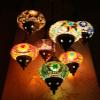 Multicolour Tiffany Turkish Moroccan Style Mosaic Hanging Light Hand Made 7 Globe view 1