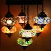 Multicolour Tiffany Turkish Moroccan Style Mosaic Hanging Light Hand Made 7 Globe view 3