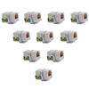 6P6C White RJ11 CAT3 Telephone Network Keystone Jack Insert for Wall Plate 10/pk view 1