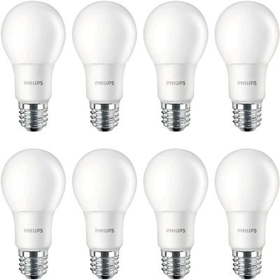 Philips LED Basic Frosted Non-Dimmable A19 Light Bulb - EyeComfort Technology - 1500 Lumen- Soft White (2700K)- 14W=100W - E26 Base - Old Version - Indoor - 8-Pack