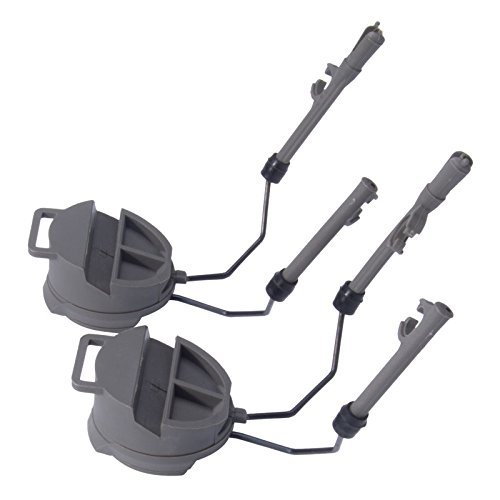 DLP Tactical Helmet ARC Rail Adaptor Set Compatible with 3M Peltor ComTac Headsets Fits Fast ACH MICH Crye AirFrame Helmets Rotating Mount Earmuff Adapter No Mods - Foliage Green