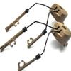 DLP Tactical Helmet ARC Rail Adaptor Set  Compatible with 3M Peltor ComTac Headsets  Fits Fast ACH MICH Crye AirFrame Helmets  Rotating Mount Earmuff Adapter Improves Comfort No Mods - Tan view 1