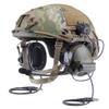 DLP Tactical Helmet ARC Rail Adaptor Set  Compatible with 3M Peltor ComTac Headsets  Fits Fast ACH MICH Crye AirFrame Helmets  Rotating Mount Earmuff Adapter Improves Comfort No Mods - Tan view 2