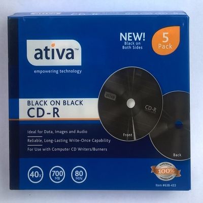 Ativa Blank Black on Black CD-R Discs 5 Pack [parallel import goods]