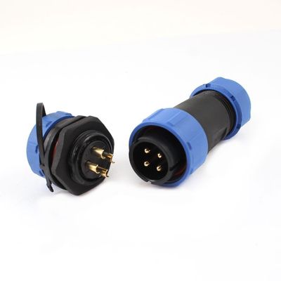 Eonvic SP21 Aviation Connector 4Pin Panel Mount Aviation Plug Socket Waterproof IP68 Connectors with Cap Panel Mount for Industrial Device Power Signal (1PCS-SP21 4pin)