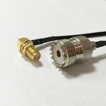 SMA Female Jack nut Right Angle Connector Switch UHF Female Jack Connector RG174 20CM 8" Adapter Ships Quickly From USA
