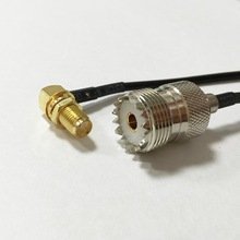 SMA Female Jack nut Right Angle Connector Switch UHF Female Jack Connector RG174 20CM 8" Adapter Ships Quickly From USA