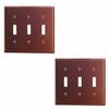 Wall Switchplate Brushed Solid Copper Triple Toggle Pack Of 2 Renovators Supply view 1