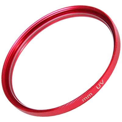 F-Foto F58-RED Protective Lens Filter, Slim Type, Red, Compatible with Various Companies, Thin, UV Protection Filter, Red Frame, 2.3 inches (58 mm), Red