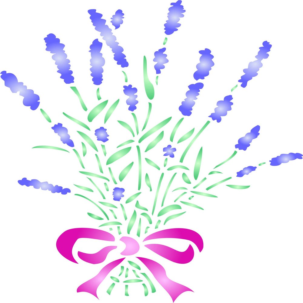 Lavender Stencil, 6.5 x 8.5 inch - Flower Floral Stencils by CRAFT KREATIVELY