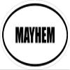 6" Printed White Vinyl Mayhem Oval Euro Impact Style Vinyl Decal Sticker view 1