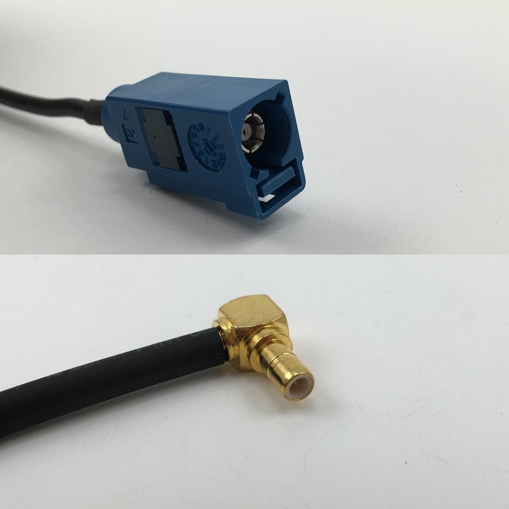 6 inch 15cm RG316 Fakra Blue GPS to SMB MALE ANGLE Pigtail Jumper RF coaxial cable 50 ohm Quick USA Shipping