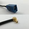 6 inch 15cm RG316 Fakra Blue GPS to SMB MALE ANGLE Pigtail Jumper RF coaxial cable 50 ohm Quick USA Shipping view 1