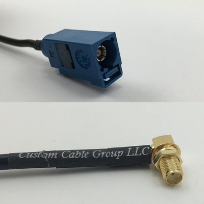 12 inch 30cm RG174 Fakra Blue GPS to SMA FEMALE ANGLE Pigtail Jumper RF coaxial cable 50 ohm Quick USA Shipping