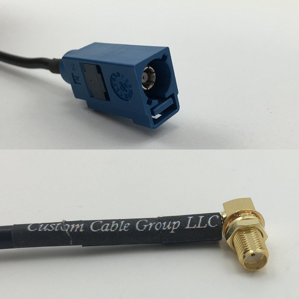 12 inch 30cm RG174 Fakra Blue GPS to SMA FEMALE ANGLE Pigtail Jumper RF coaxial cable 50 ohm Quick USA Shipping