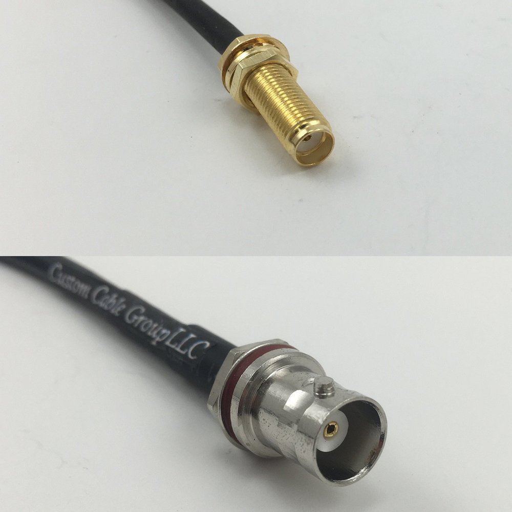 12 inch 30cm RG178 SMA Female Long to BNC FEMALE SM BULKHEAD Pigtail Jumper RF coaxial cable 50 ohm Quick USA Shipping