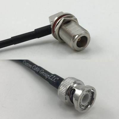 12 inch 30cm RG174 N Female Bulkhead Angle to BNC Male Pigtail Jumper RF coaxial Cable 50 ohm Quick USA Shipping
