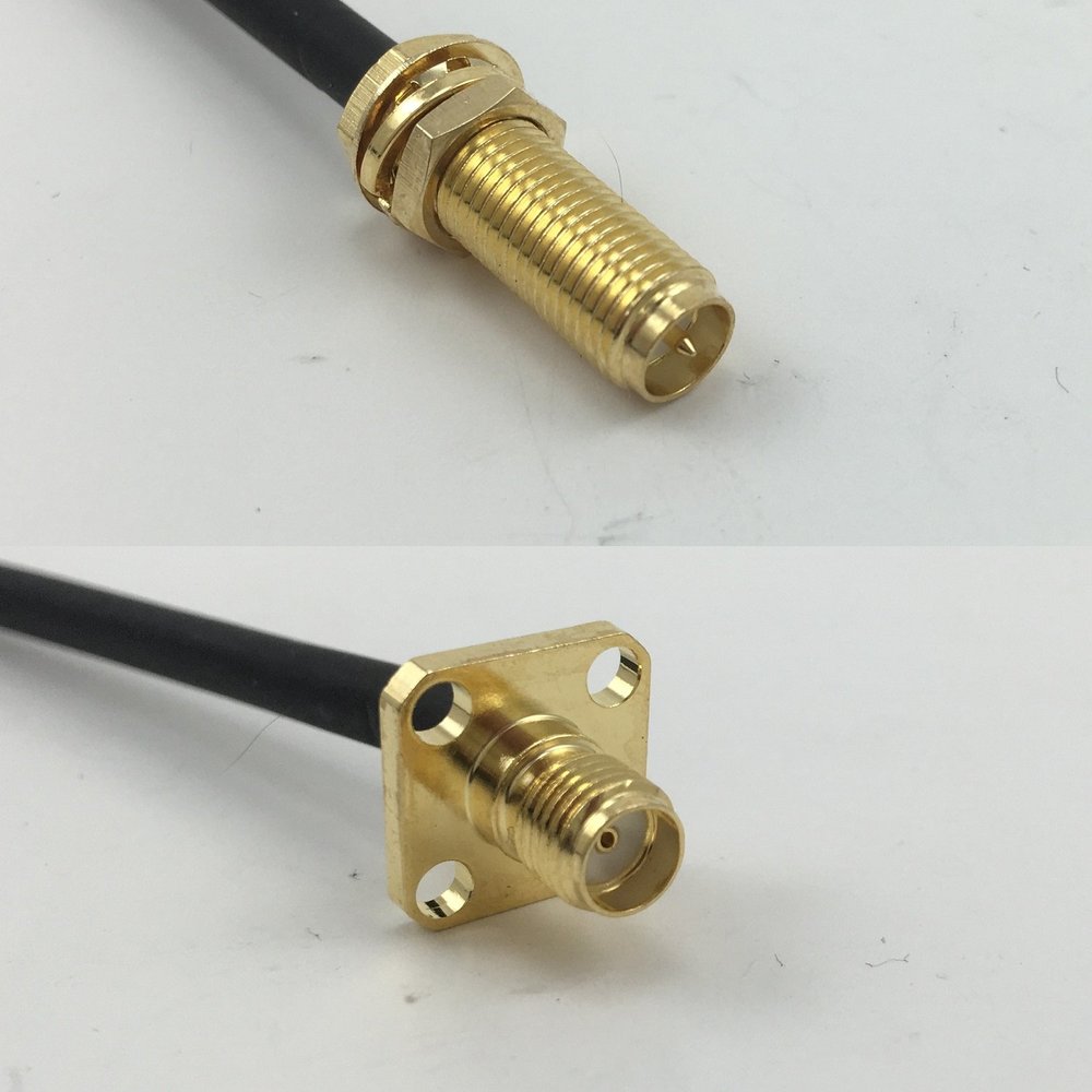 12 inch 30cm RG174 RP-SMA Female Long to SMA FEMALE FLANGE Pigtail Jumper RF coaxial cable 50 ohm Quick USA Shipping