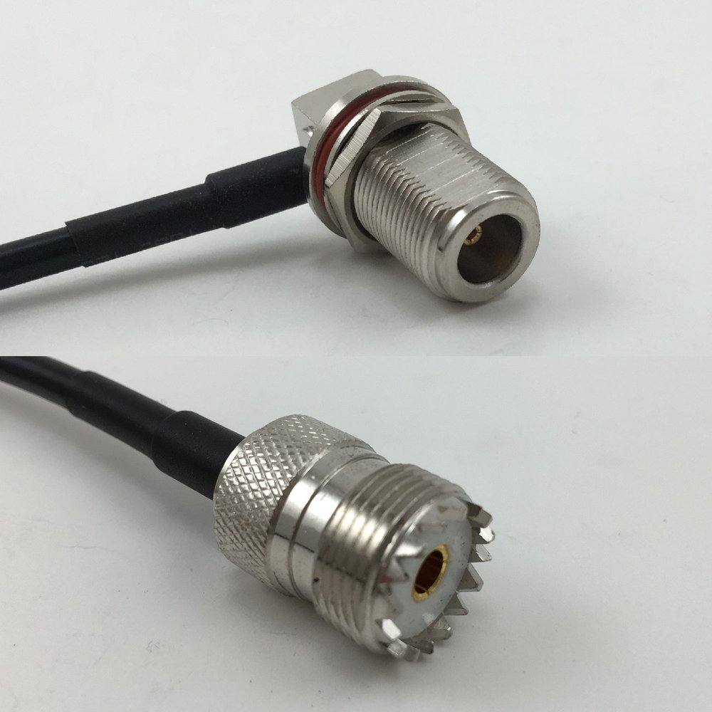 12 inch 30cm RG178 N Female Bulkhead Angle to SO239 UHF Female Pigtail Jumper RF coaxial cable 50 ohm Quick USA Shipping