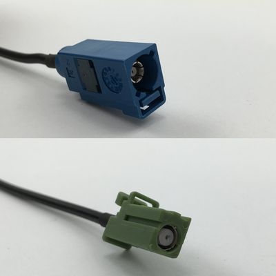 12 inch 30cm RG178 Fakra Blue GPS to Avic Green Pioneer Jack Pigtail Jumper RF coaxial cable 50 ohm Quick USA Shipping