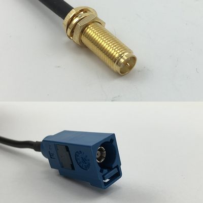 12 inch 30cm RG178 RP-SMA Female Long to Fakra Blue GPS Pigtail Jumper RF coaxial cable 50 ohm Quick USA Shipping