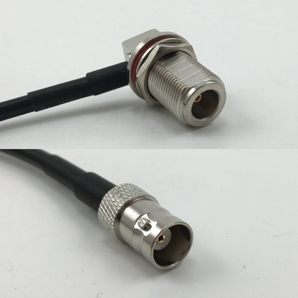 12 inch 30cm RG178 N Female Bulkhead Angle to BNC FEMALE Pigtail Jumper RF coaxial cable 50 ohm Quick USA Shipping