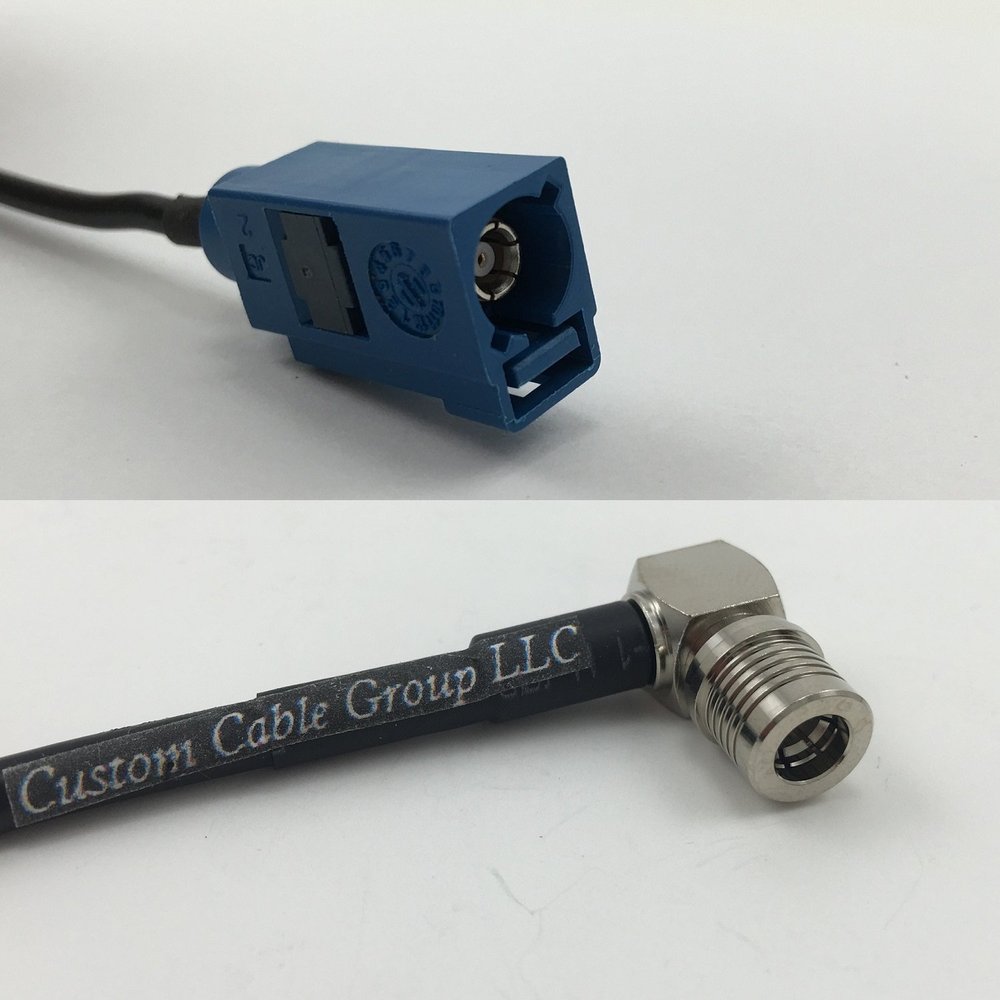 12 inch 30cm RG316 Fakra Blue GPS to QMA MALE ANGLE Pigtail Jumper RF coaxial cable 50 ohm Quick USA Shipping