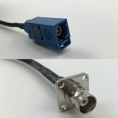 12 inch 30cm RG316 Fakra Blue GPS to BNC Flange Female Pigtail Jumper RF coaxial Cable 50 ohm Quick USA Shipping
