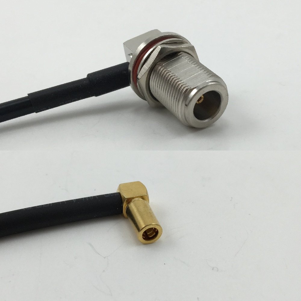 12 inch 30cm RG178 N Female Bulkhead Angle to SSMB ANGLE FEMALE Pigtail Jumper RF coaxial cable 50 ohm Quick USA Shipping