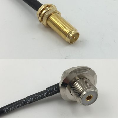 12 inch 30cm RG174 RP-SMA Female Long to UHF Female Angle Bulkhead Pigtail Jumper RF coaxial cable 50 ohm Quick USA Shipping