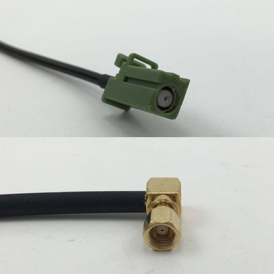 12 inch 30cm RG316 Avic Green Pioneer Jack to SMC Female Angle Pigtail Jumper RF coaxial Cable 50 ohm Quick USA Shipping