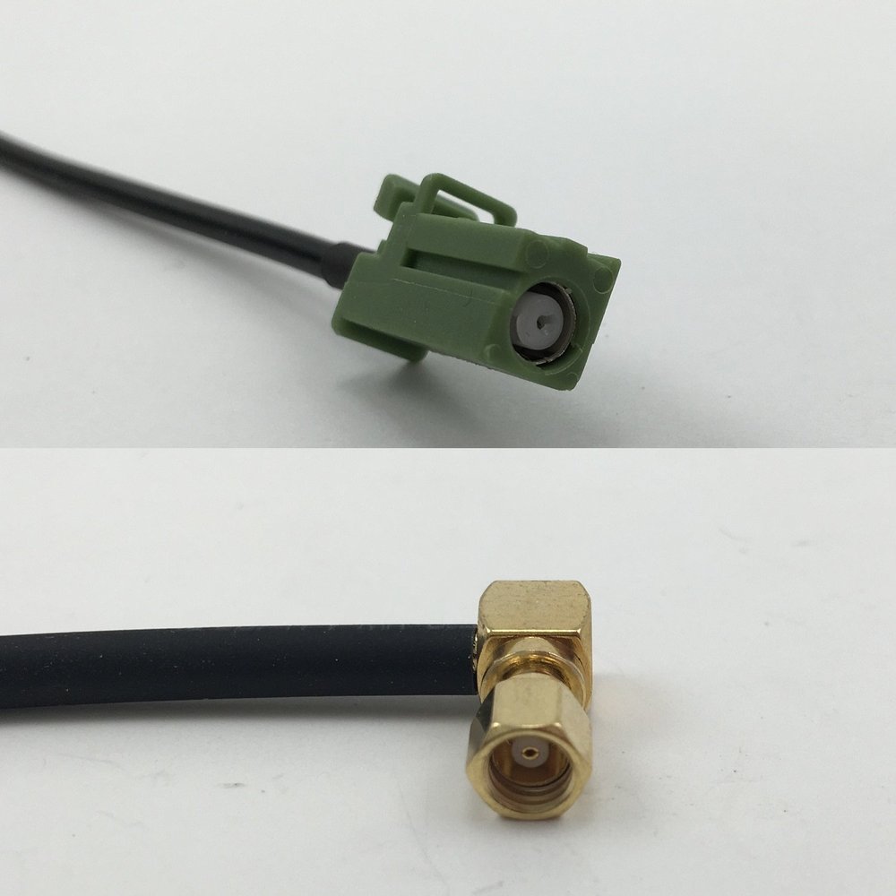 12 inch 30cm RG316 Avic Green Pioneer Jack to SMC Female Angle Pigtail Jumper RF coaxial Cable 50 ohm Quick USA Shipping