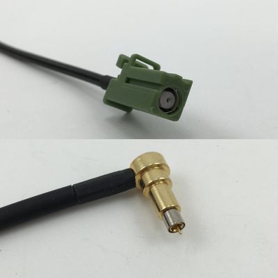 12 inch 30cm RG174 Avic Green Pioneer Jack to MS-156 MALE ANGLE Pigtail Jumper RF coaxial cable 50 ohm Quick USA Shipping