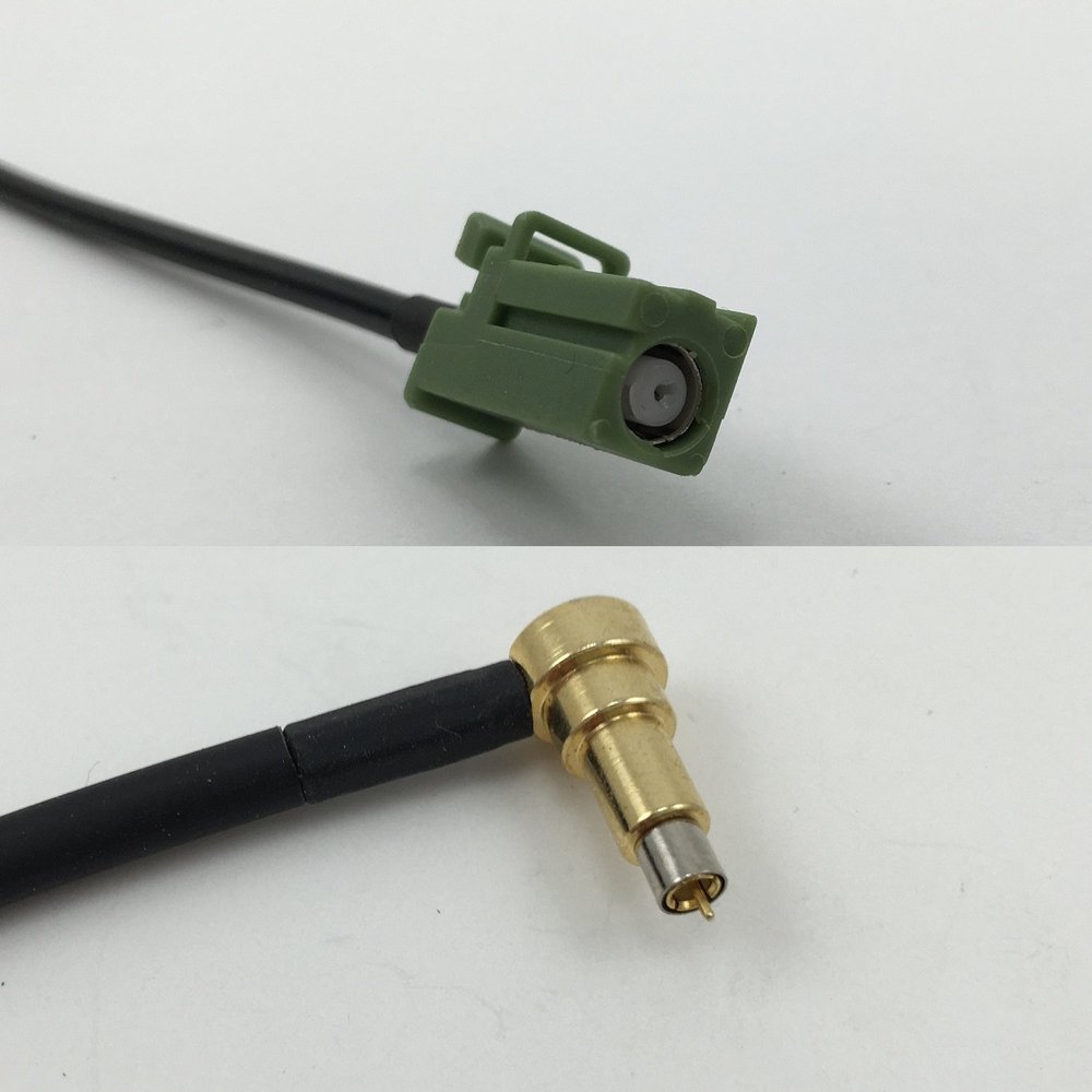 12 inch 30cm RG174 Avic Green Pioneer Jack to MS-156 MALE ANGLE Pigtail Jumper RF coaxial cable 50 ohm Quick USA Shipping